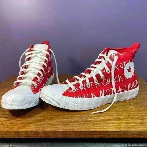 Converse Men UNT1TL3D High Top Sneaker Shoe 10 White Red Canvas Not a Chuck NEW - Picture 8 of 14